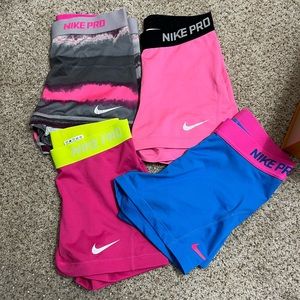 4 pairs NIKE PRO shorts size medium